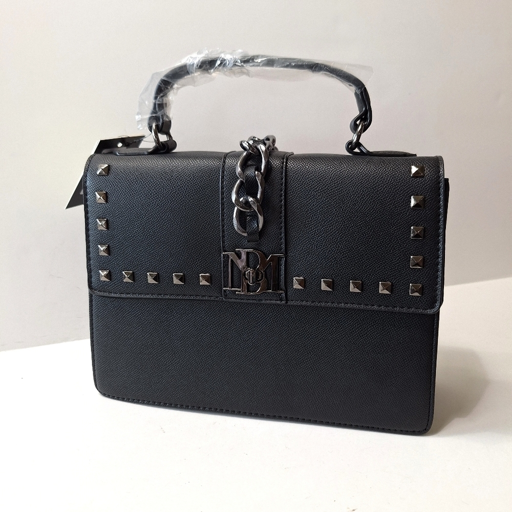 Badgley Mischka NEW Quiet Luxury Long Strap Crossbody Studs & Chain Flap Bag
